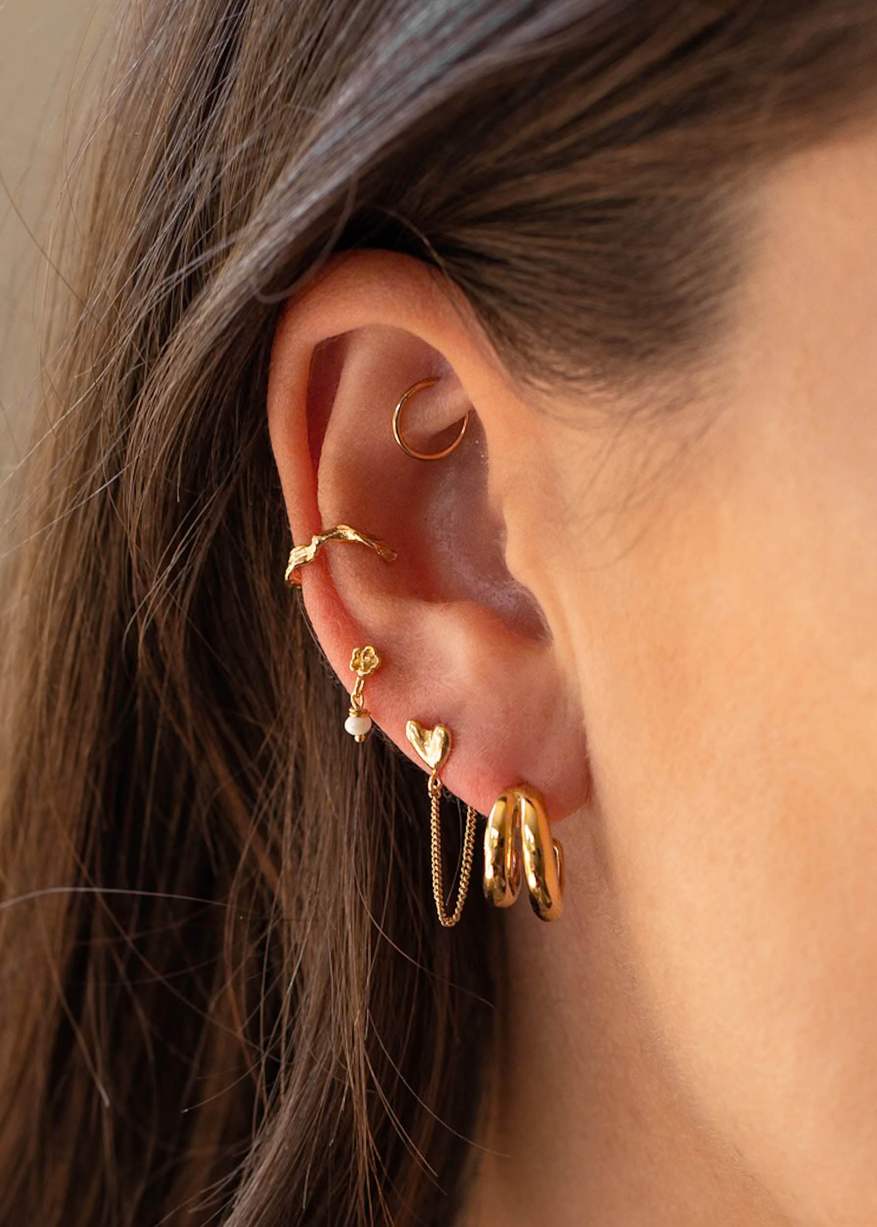 Clous d'oreilles Fleur Perle