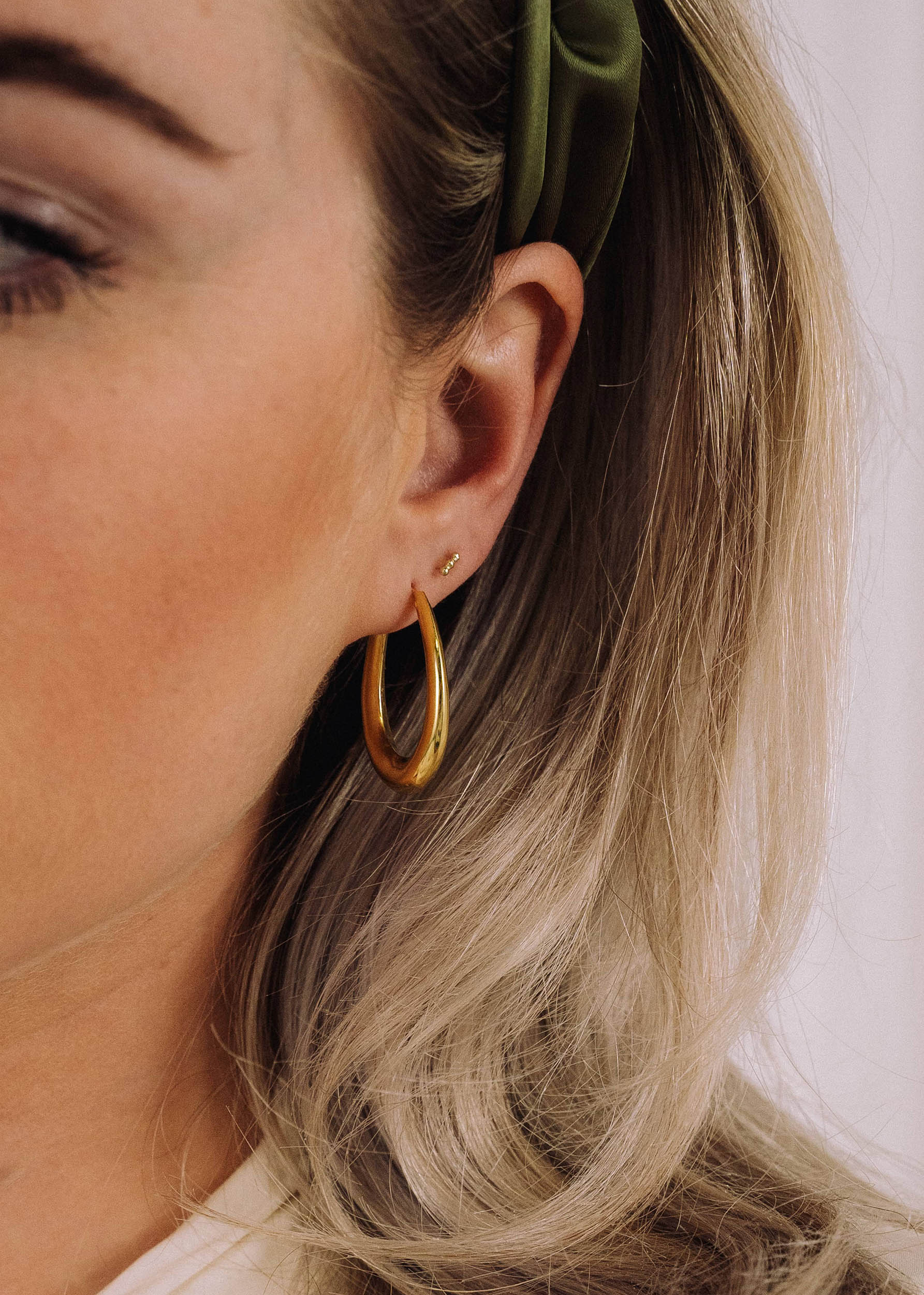 Oval hoops outlet gold