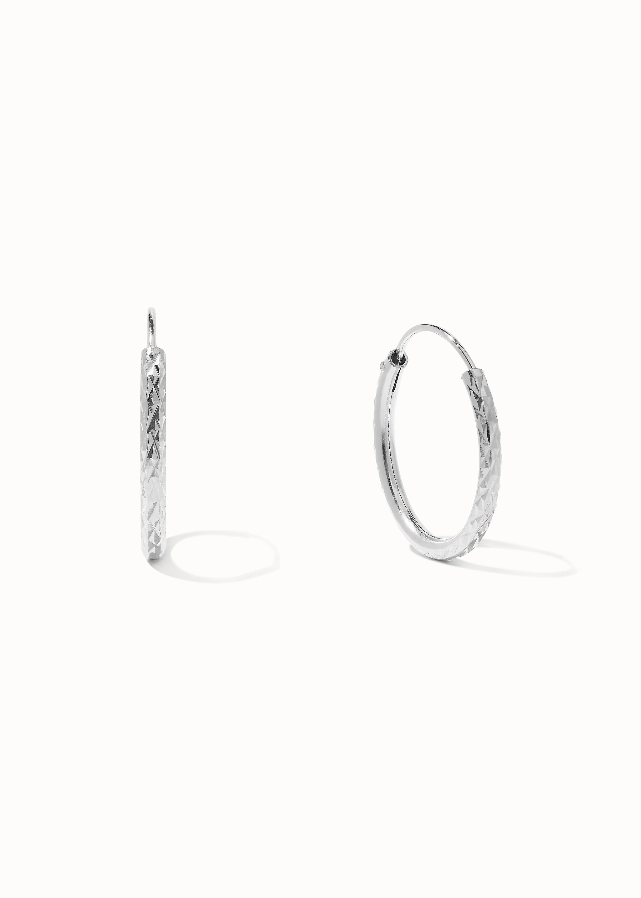 Medium Diamond Cut Hoops